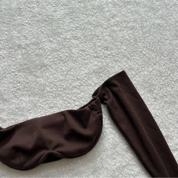 Princess Polly Becca Long Sleeve Crop Top Brown - Picture 3 of 7